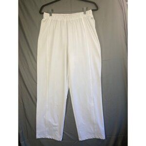 Chico's Zenergy Pants Size 1 Medium White Neema Fabric No Wrinkle Stretch Waist